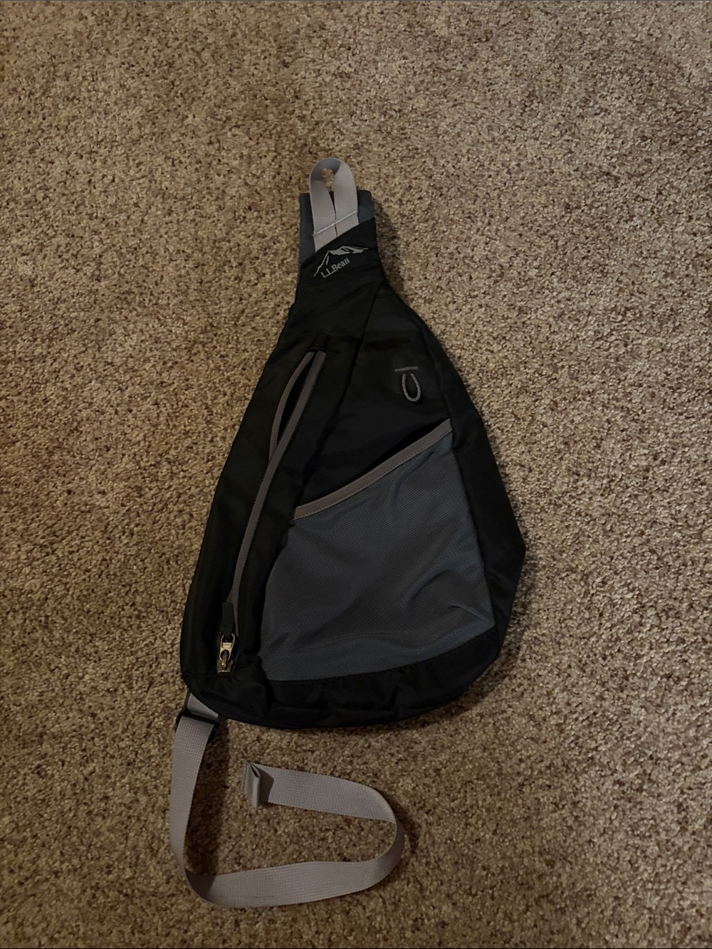 Lightweight Black and Gray Sling Bag - L.L Bean